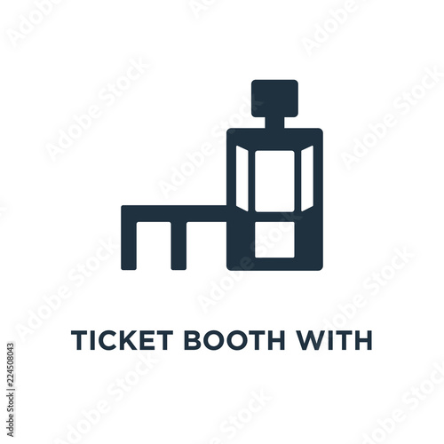 ticket booth with cross sign icon