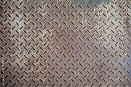 Steel texture from Manhole cover. Metallic background and wallpaper. Detail of Manhole cover pattern