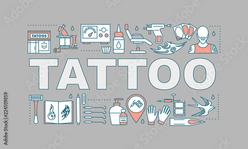 Tattoo studio word concepts banner