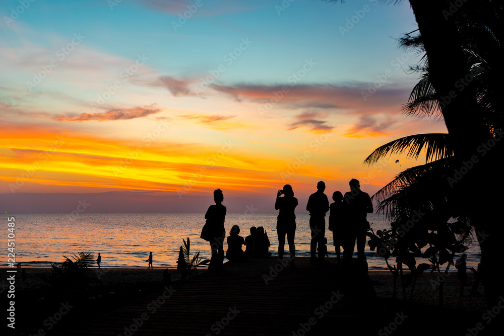 Sunset on Karon beach Phuket Thailand