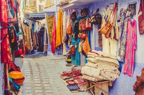 Traditional clothes in medina of chefchaouen © Oubaid