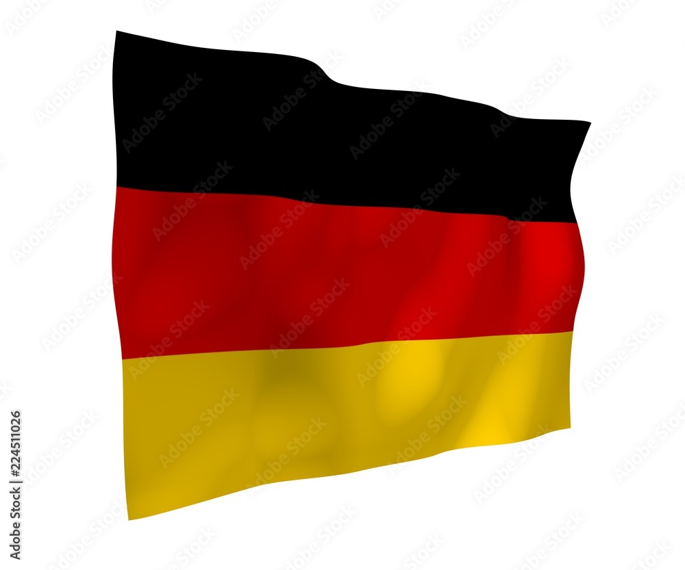 Flag of Germany. Wide format 3D illustration. State symbol of the Federal Republic of Germany. 3D rendering Flag of Germany. Wide format 3D illustration. State symbol of the Federal Republic of Germany. 3D rendering