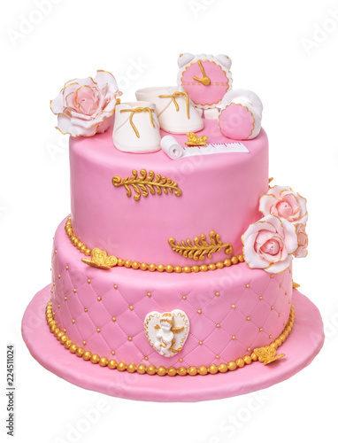 Fototapeta Naklejka Na Ścianę i Meble -  Cake for a girl on a baptismal feast. Epiphany