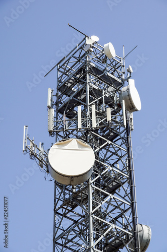 Telecommunications tower . antenna Mobile phone base station