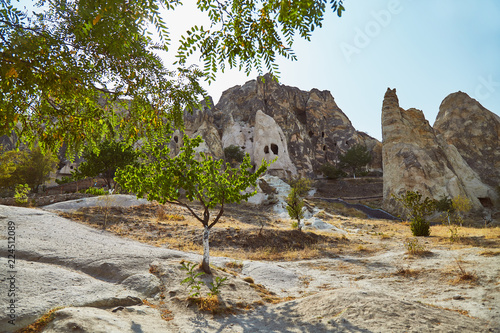 Views of Cappadocia volcanic kanyon cave houses in Turkey photo