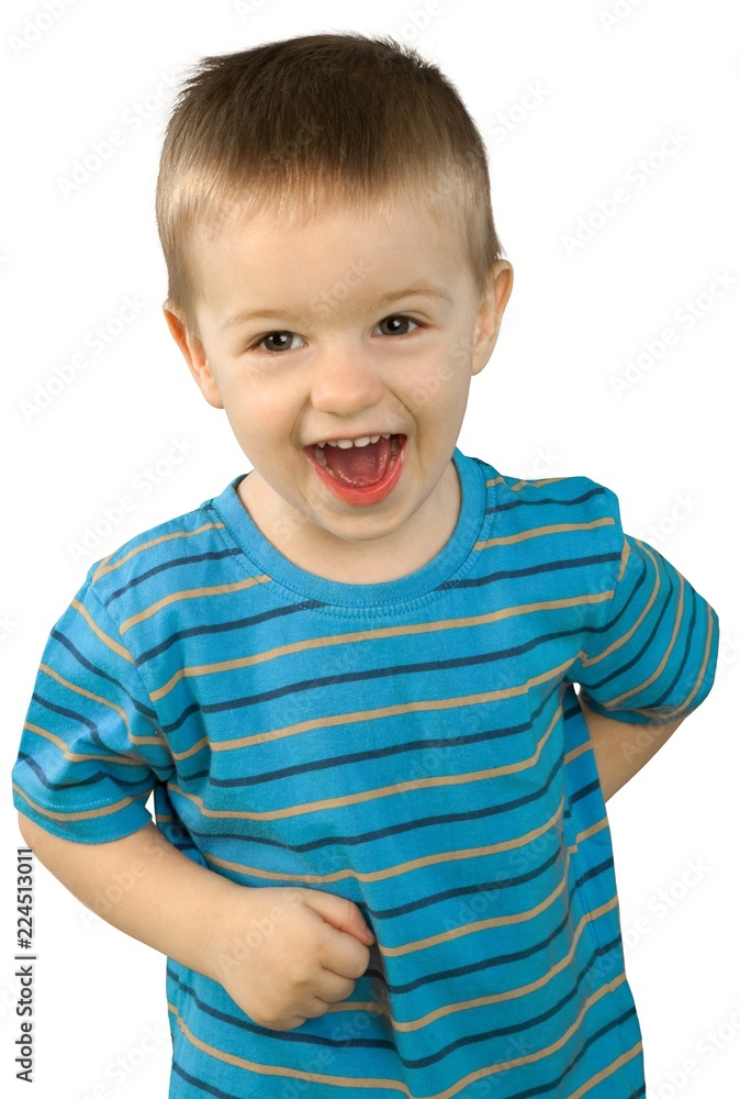 Friendly Little Boy Smiling and Laughing - Isolated Friendly Little Boy Smiling and Laughing - Isolated