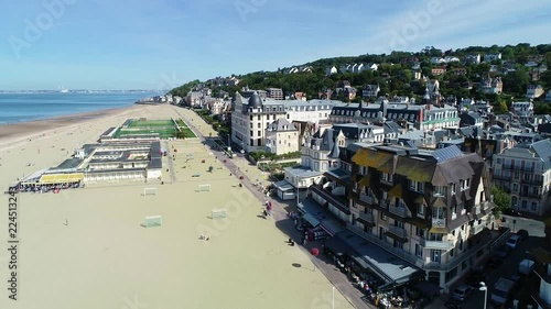 Aerial view of Trouville-sur-mer beach, Normandy photo