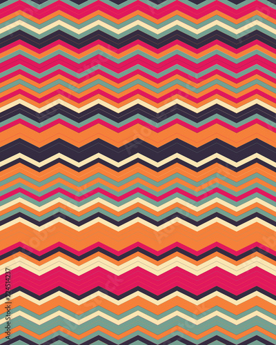 Seamless zigzag pattern, colorful vector abstract background