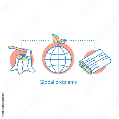 Global problems concept icon