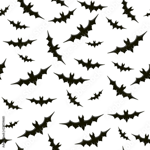 Seamless background for Halloween with black bats