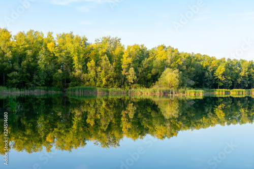 Autumn landscape with colorful forest.