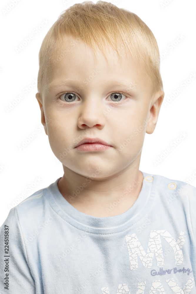Cute serious boy, close-up Cute serious boy, close-up