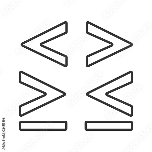 Math symbols linear icon
