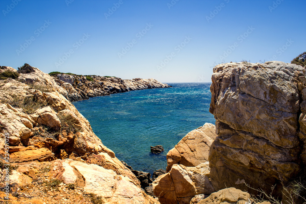 The Summer Blue sea with the rock The Summer Blue sea with the rock