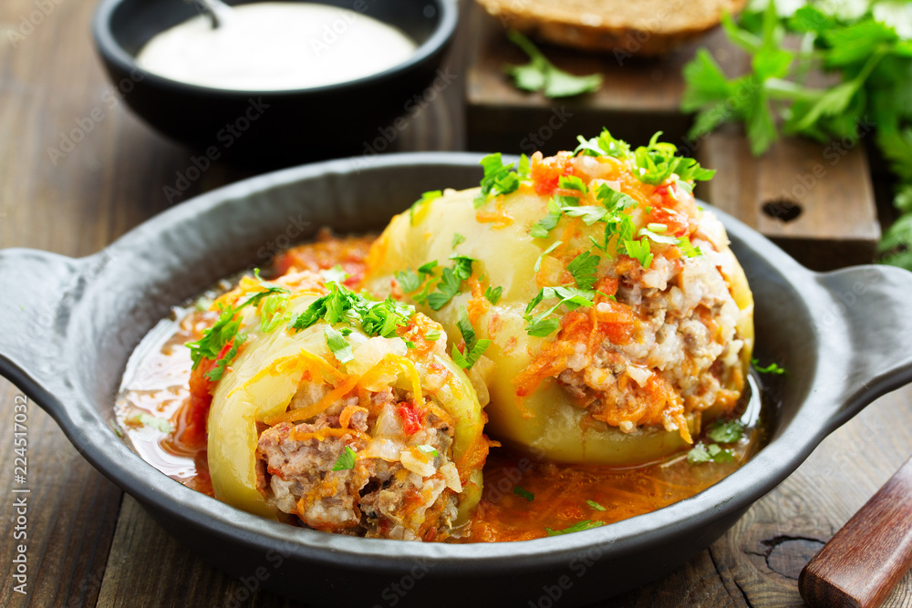Stuffed pepper with rice and meat. Stuffed pepper with rice and meat.