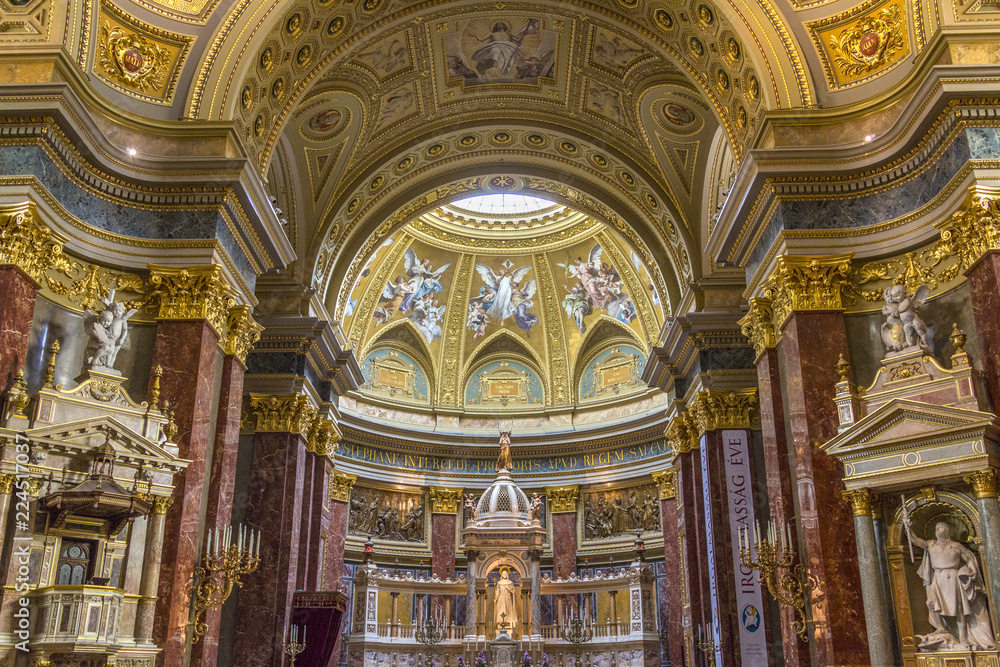 Interior of St. Stephen's Basilica - Budapest - Hungary