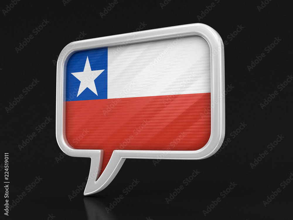 Speech bubble with Chilean flag. Image with clipping path Speech bubble with Chilean flag. Image with clipping path
