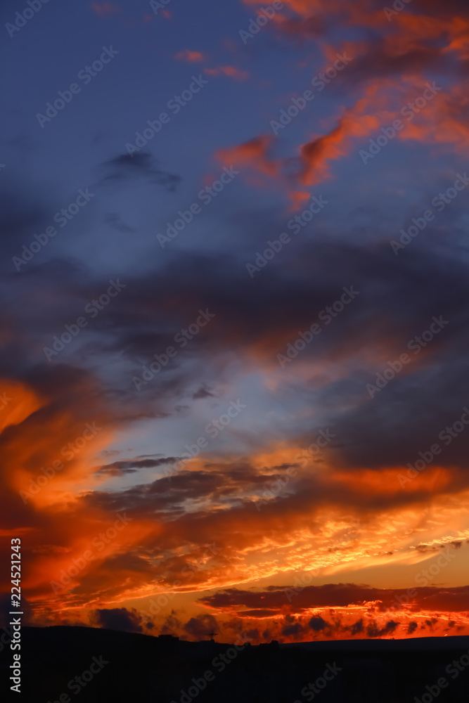 Orange clouds at sunset