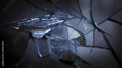 Pieces of splitted or broken glass