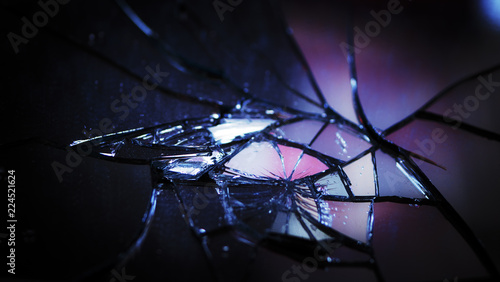 Pieces of splitted or broken glass
