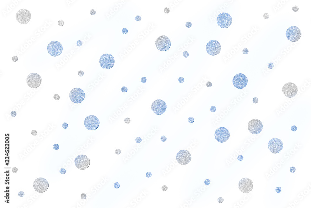 Snow confetti paper cut on white background - isolated