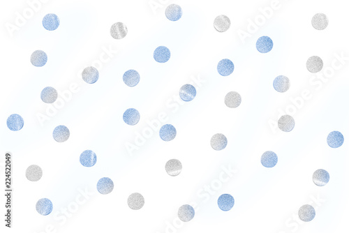 Snow confetti paper cut on white background - isolated