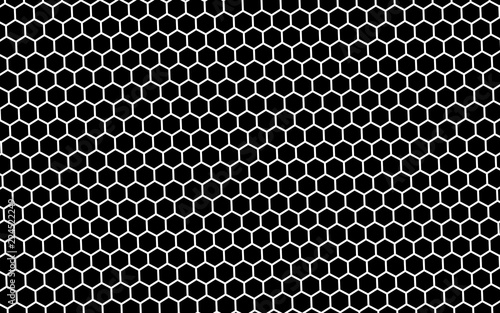 Wallpaper Mural White honeycomb on a black background. Isometric geometry. 3D illustration Torontodigital.ca