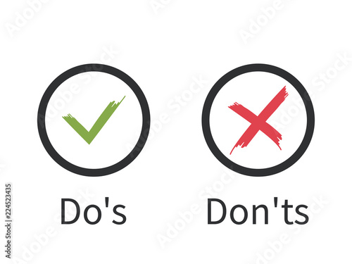 Do's and Don't icon on white background with flat style