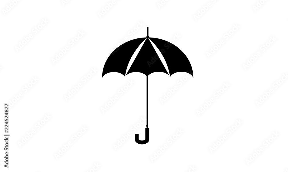 Umbrella object black vector shape raining bad weather protection