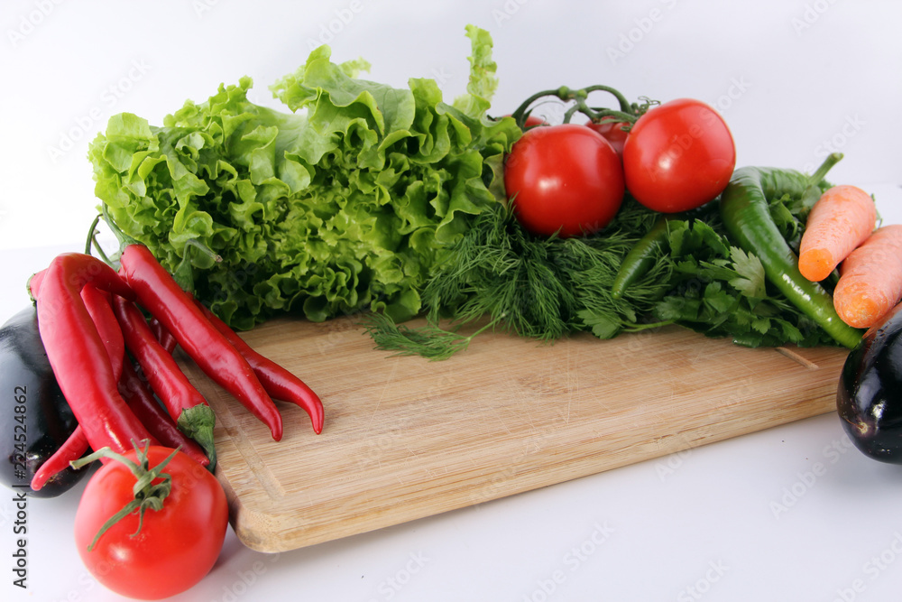 fresh vegetables on a cutting board fresh vegetables on a cutting board