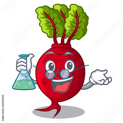 Professor character organic beetroot in the garden