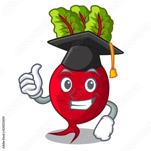 Graduation character organic beetroot in the garden