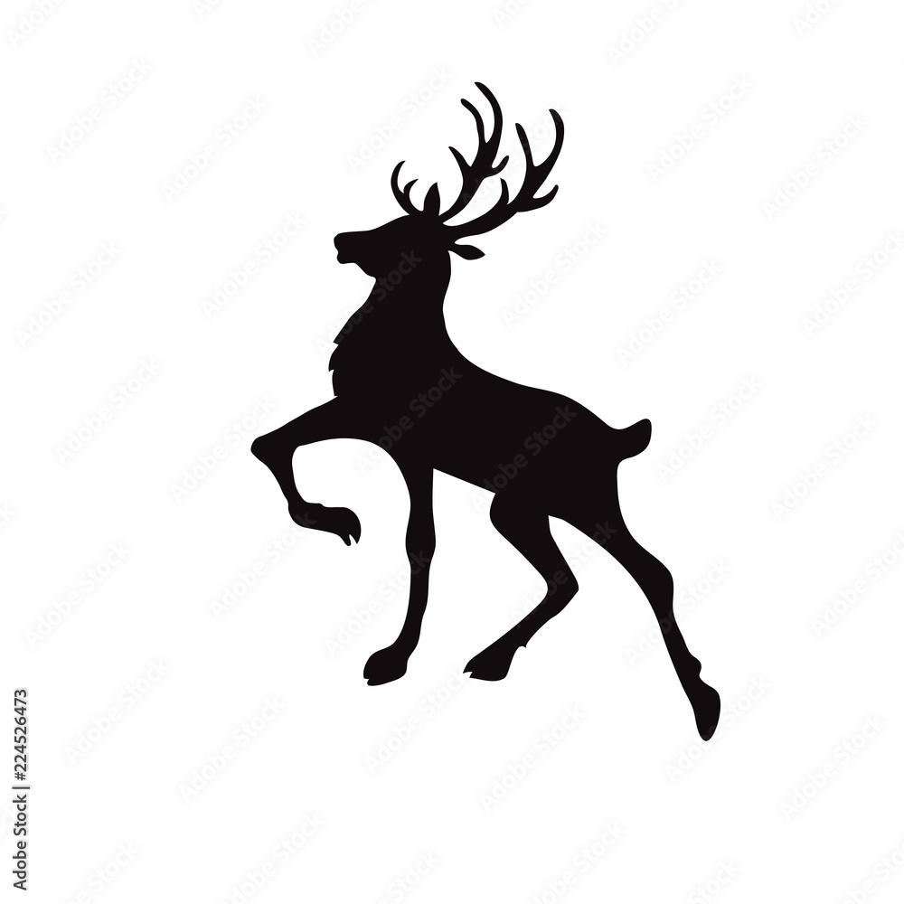 christmas reindeer silhouette Stock Vector Adobe Stock
