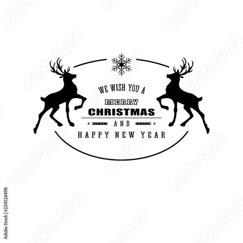 Christmas card with reindeer