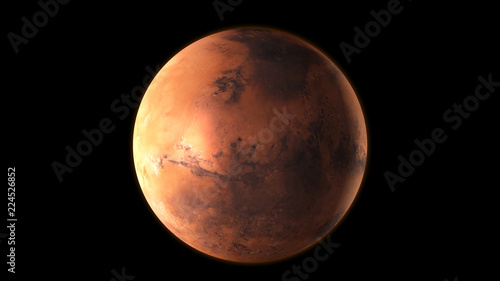 Fototapeta Naklejka Na Ścianę i Meble -  Planet Mars in the outer space. 3D Rendering