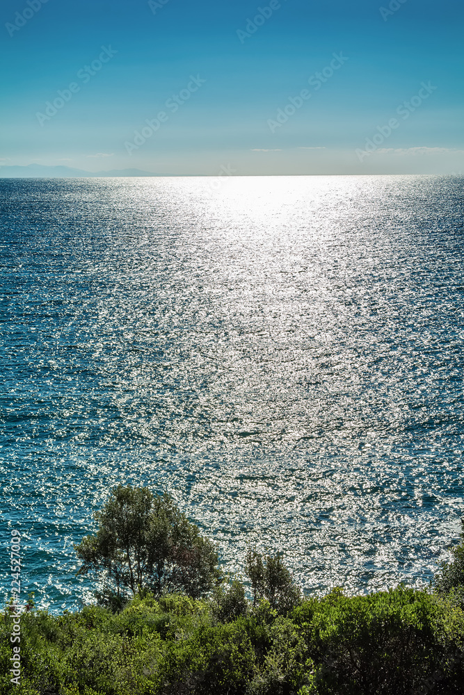 Fototapeta premium Panoramic view of Aegean sea at Chalkidiki, Greece