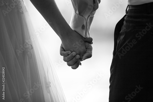 Obraz na plátně Brautpaar Hand in Hand