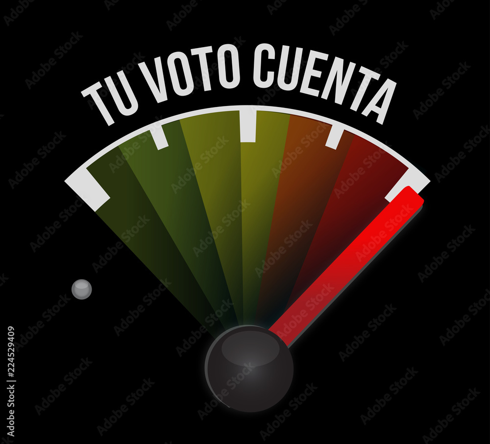 your vote counts in Spanish speedometer message