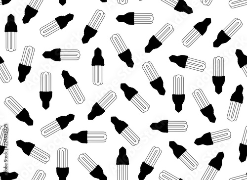 Seamless light bulbs isolated on white