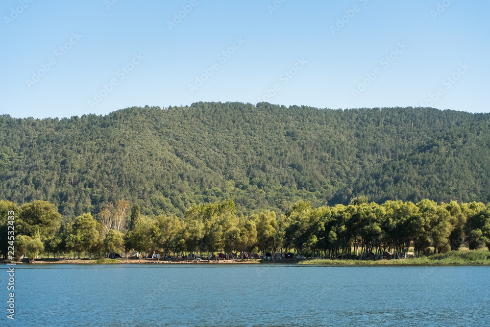 Hills and Trees by the Lake Golcuk Odemis Turkey