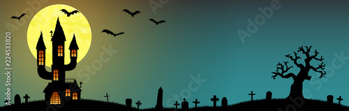 Halloween scary castle background