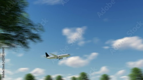 Plane Arriving to Okinawa Airport to Japan