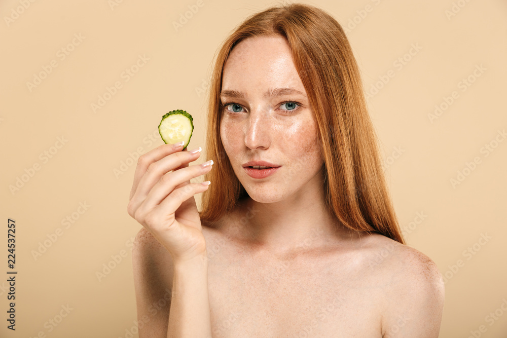 Beauty portrait of a beautiful young topless redhead girl Beauty portrait of a beautiful young topless redhead girl