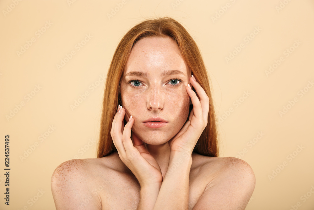 Pretty young redhead woman