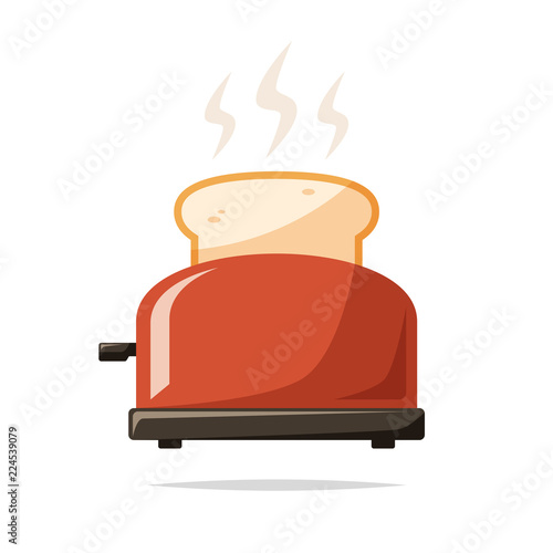 Toaster with bread vector isolated