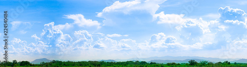 Canvas Print Blue sky panorama and beautiful clouds shape