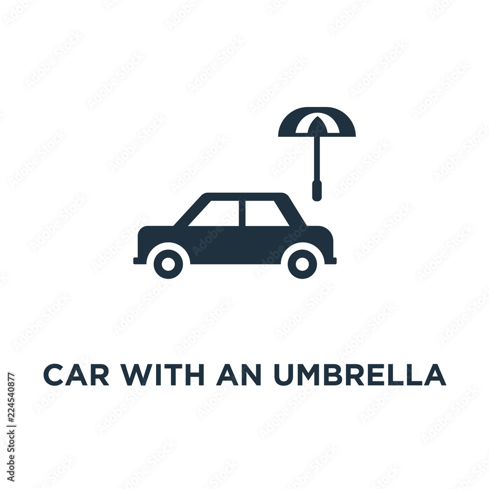 car with an umbrella icon