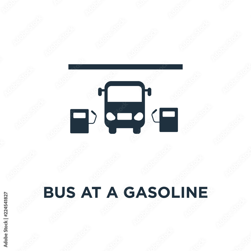 bus at a gasoline station icon bus at a gasoline station icon