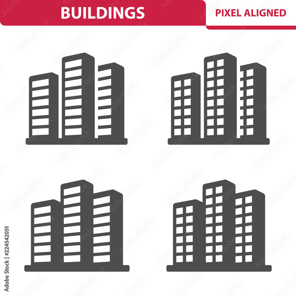 Fototapeta premium Buildings Icons