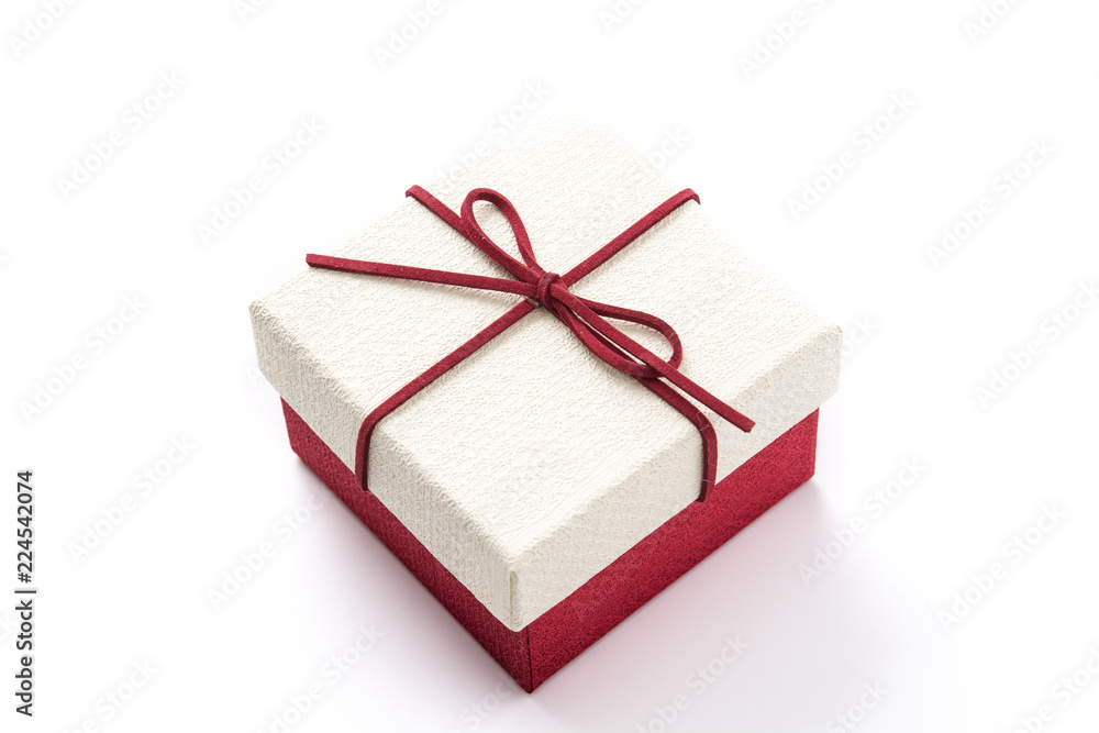 White and red gift box isolated on white background. White and red gift box isolated on white background.
